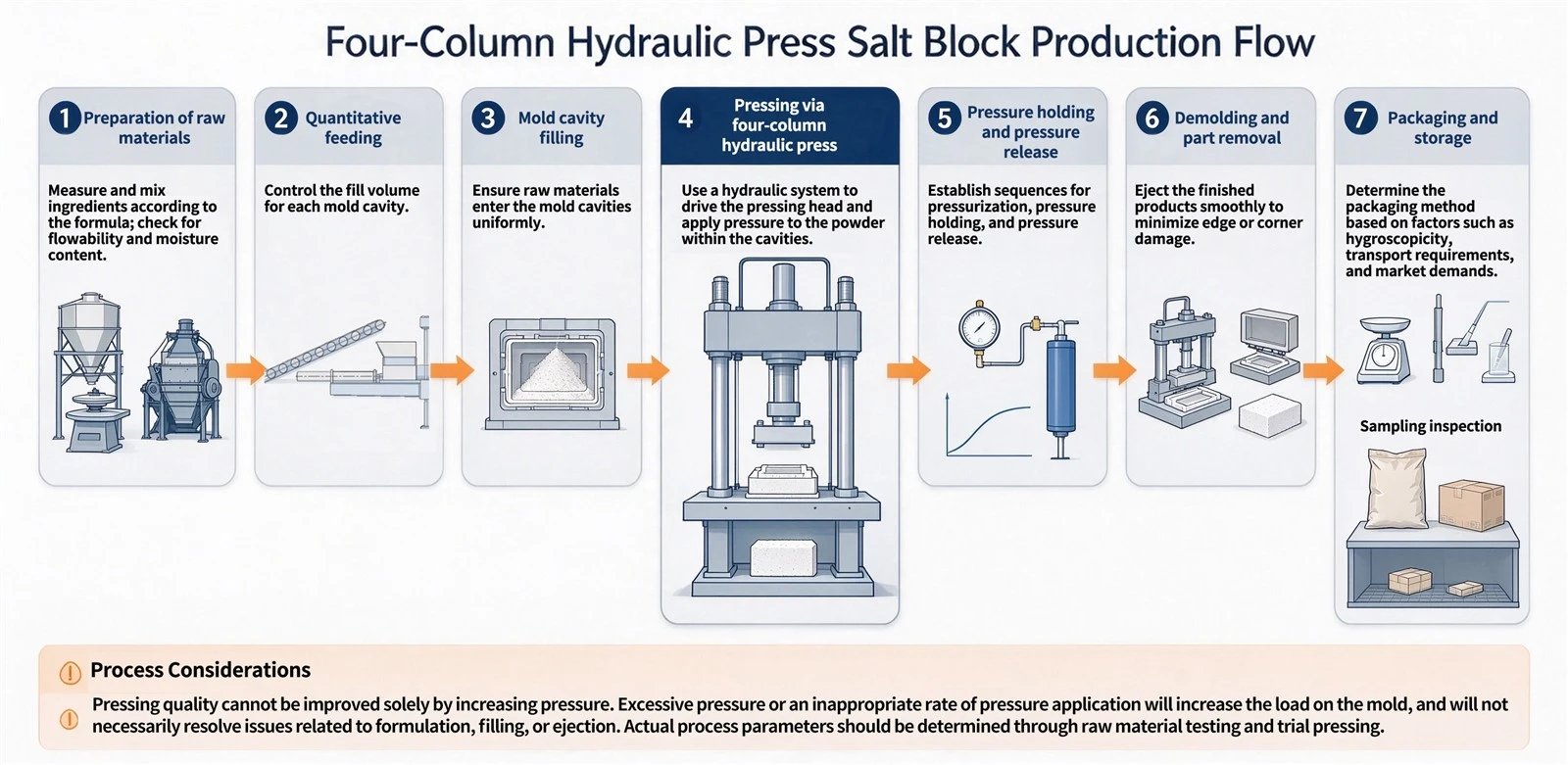 Production Flowchart for Salt Brick Hydraulic Presses Production Flowchart for Salt Brick Hydraulic Presses