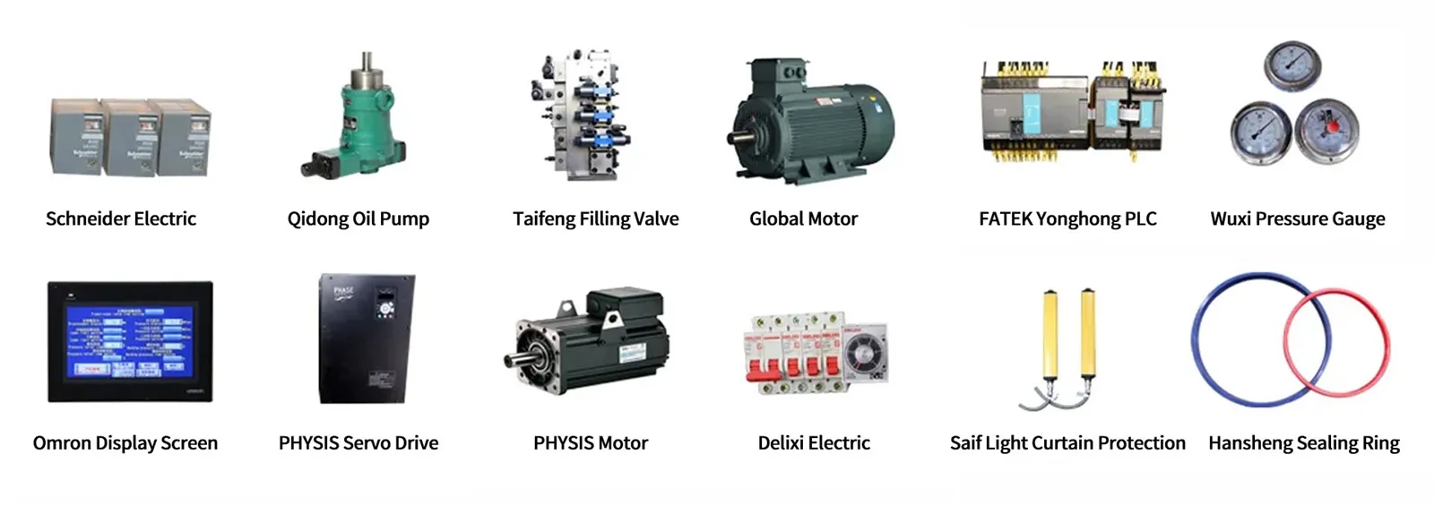 Hydraulic press parts display Hydraulic press parts display
