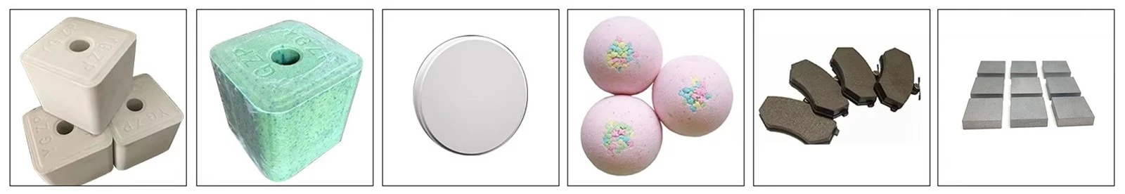 Products pressed by a powder-forming hydraulic press Products pressed by a powder-forming hydraulic press